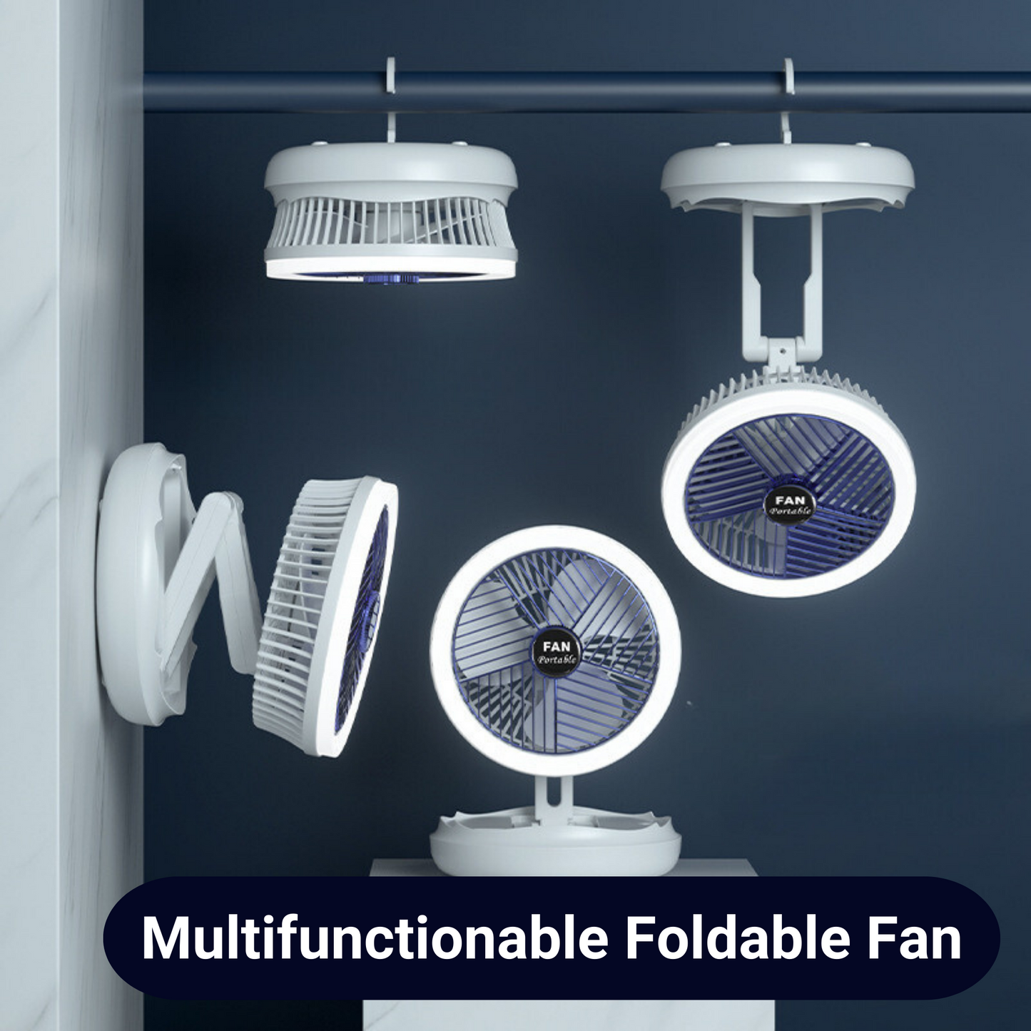 MiniFan™ - USB Charging Foldable Circulator Fan With Night Light - Heimnova