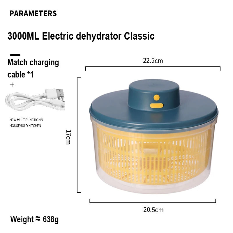 VegyFresh™ - Electric Vegetable Washer Dehydrator Spinner - Heimnova